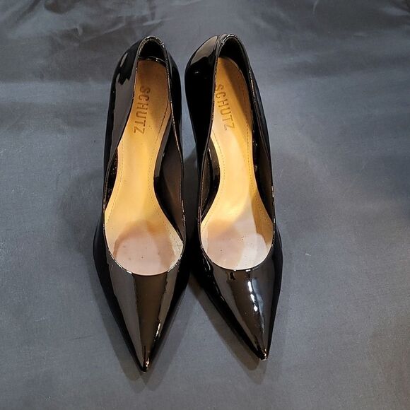 SCHUTZ LOU POINTED TOE LEATHER WOMEN"S HIGH HEEL STILETTOS PUMP - Picture 2 of 13
